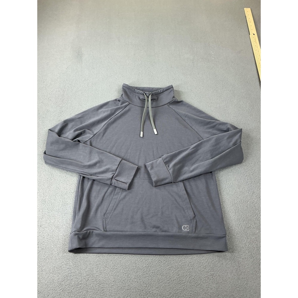 Cozy Earth Sweatshirt Womens XS Gray High Neck Pullover Lightweight Drawstring